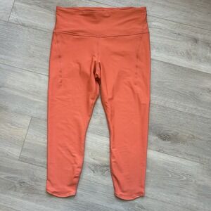 Athleta Large Pacesetter High Rise 7/8 Tight Leggings‎ Orange Running Yoga